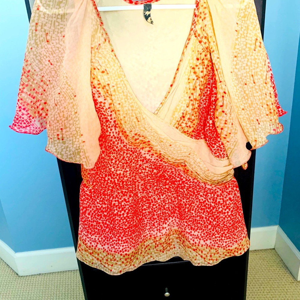 Layered, flutter sleeve top